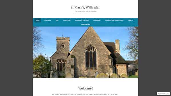 Screenshot of the St Mary's Willesden website
