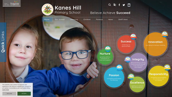 Screenshot of the Kanes Hill Primary School PTA website