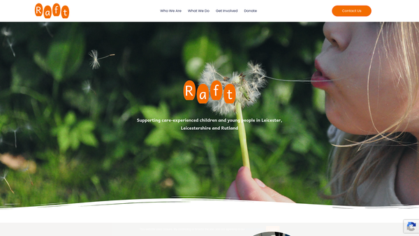 Screenshot of the The Raft website