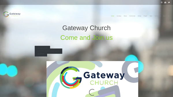 Screenshot of the Gateway Church Epsom website