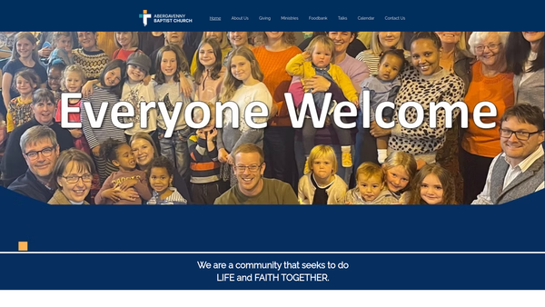 Screenshot of the Abergavenny Baptist Church website