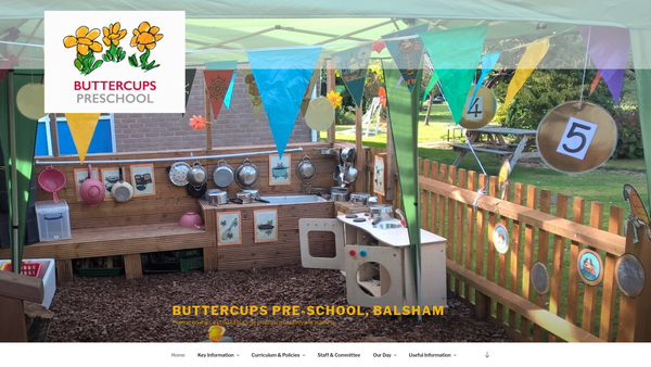 Screenshot of the Buttercups Community Pre-School website