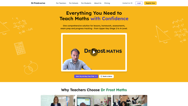 Screenshot of the Dr Frost Learning website