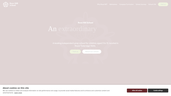 Screenshot of the Rose Hill Parents Association website