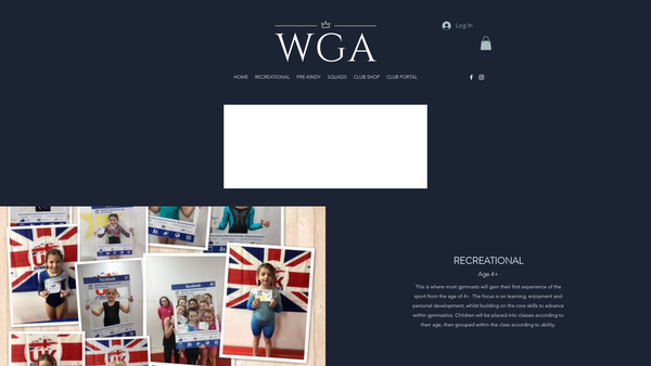 Screenshot of the Widnes Gymnastics Academy website