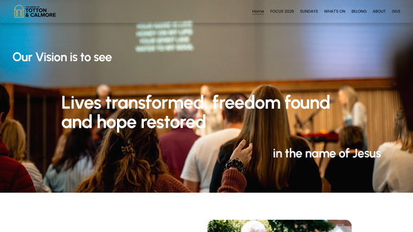 Screenshot of the The Parochial Church Council Of The Parish Of Totton And Calmore website