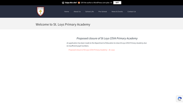 Screenshot of the St Loys School PTFA website