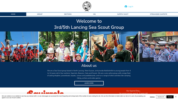 Screenshot of the 3rd/5th Lancing Sea Scout Group website
