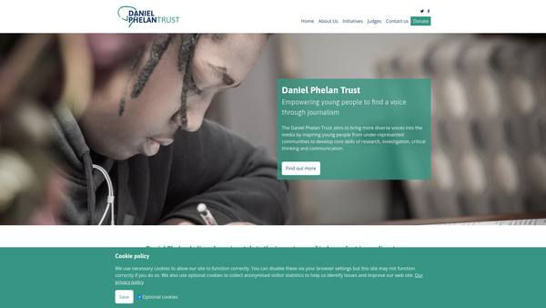 Screenshot of the Daniel Phelan Trust website