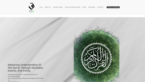 Screenshot of the Quran Education Foundation website