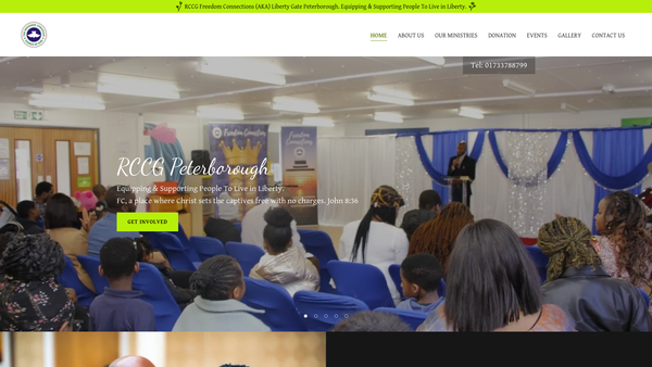 Screenshot of the Rccg Freedom Connections Peterborough website