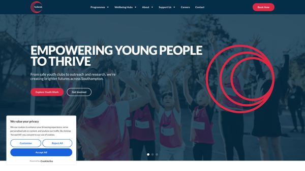 Screenshot of the Testlands website