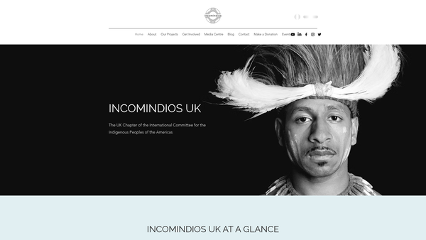Screenshot of the Incomindios UK website