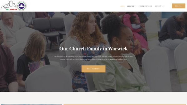 Screenshot of the The Redeemed Christian Church Of God Holy Ghost Zone, Warwick website