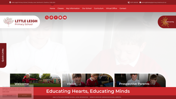 Screenshot of the Friends Of Little Leigh School Folls website