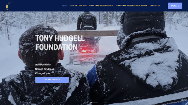 Screenshot of the Tony Hudgell Foundation website