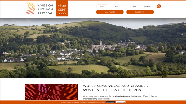 Screenshot of the Whiddon Autumn Festival website