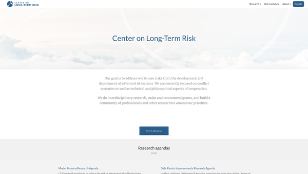 Screenshot of the Center On Long-Term Risk website