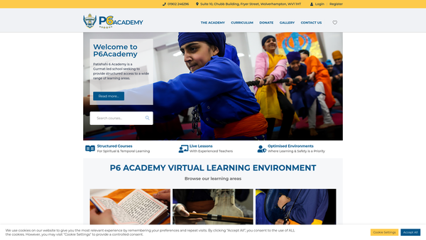 Screenshot of the Patishahi 6 CIO website