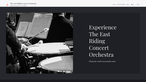 Screenshot of the The East Riding Concert Orchestra website