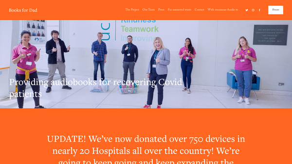 Screenshot of the Bedside Books website