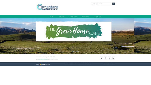 Screenshot of the Cornerstone Baptist Church website