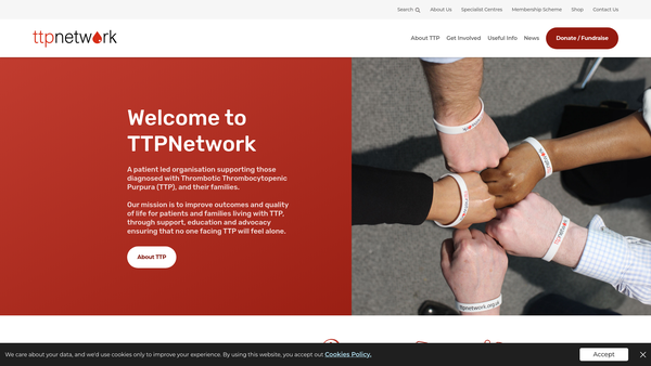 Screenshot of the Ttpnetwork website