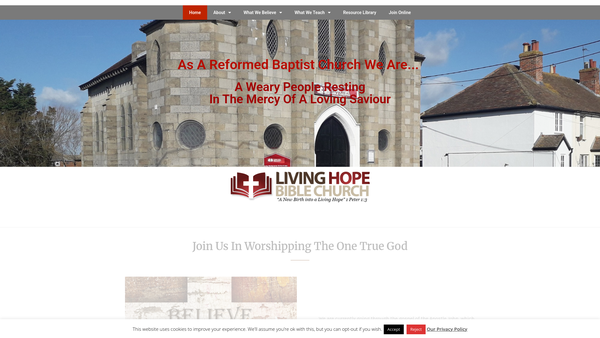 Screenshot of the Living Hope Bible Church Romney Marsh website