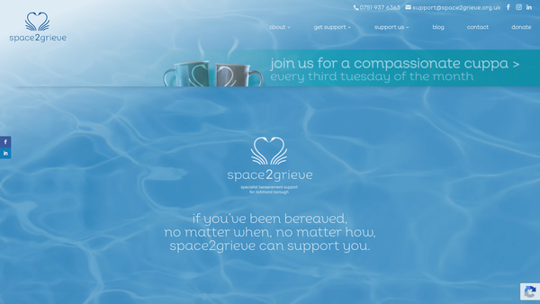 Screenshot of the Space2grieve website
