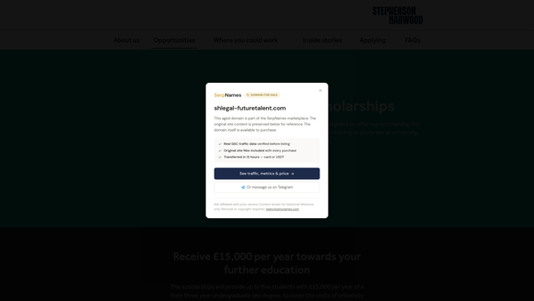 Screenshot of the The Stephenson Harwood Charitable Foundation website