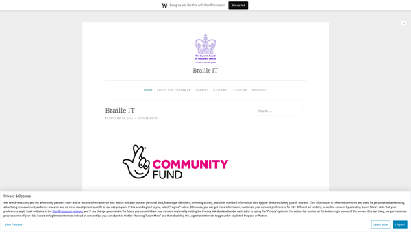 Screenshot of the Braille IT website