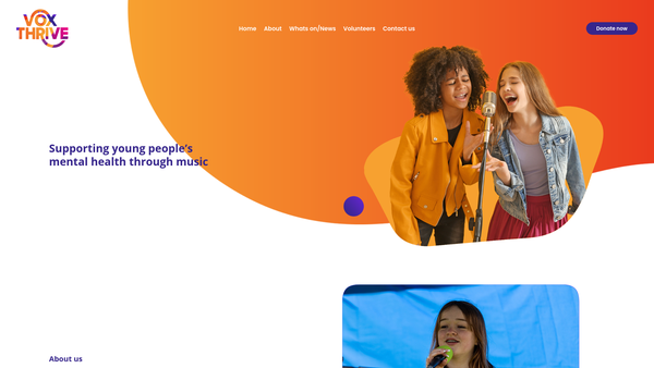Screenshot of the Voxthrive website