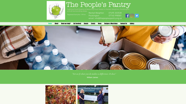 Screenshot of the The People's Pantry website