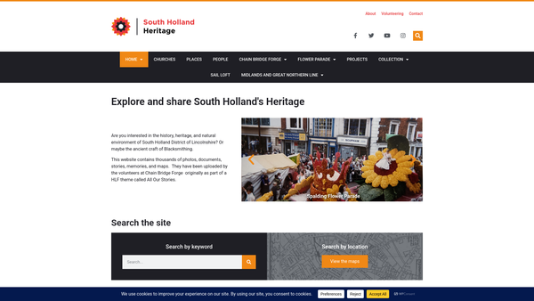 Screenshot of the South Holland Life website