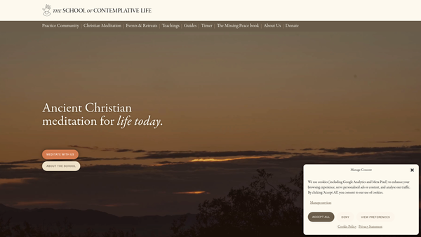 Screenshot of the The School Of Contemplative Life website