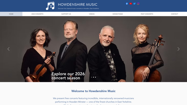 Screenshot of the Howdenshire Music Project website