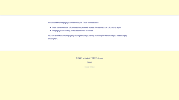 Screenshot of the Sisters Of The Holy Cross CIO website