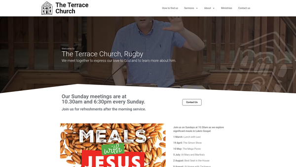 Screenshot of the Rugby Evangelical Free Church website