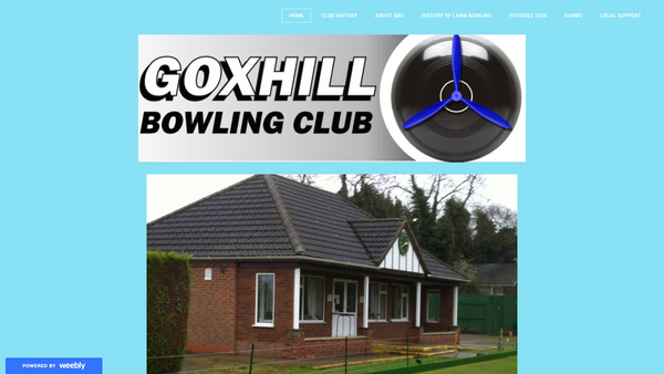 Screenshot of the Goxhill Bowling Club website