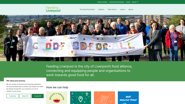 Screenshot of the Feeding Liverpool website