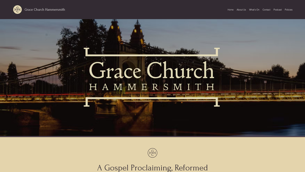 Screenshot of the Grace Church Hammersmith website
