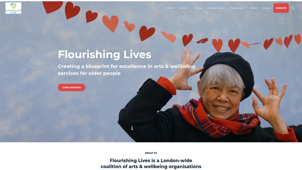 Screenshot of the Flourishing Lives website