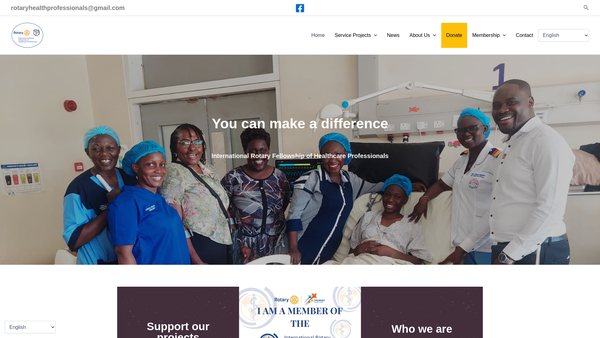 Screenshot of the International Rotary Fellowship Of Healthcare Professionals (UK) Trust Fund website