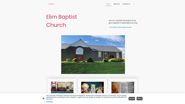 Screenshot of the Elim Baptist Church website
