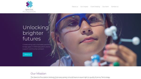 Screenshot of the The Spectris Foundation website