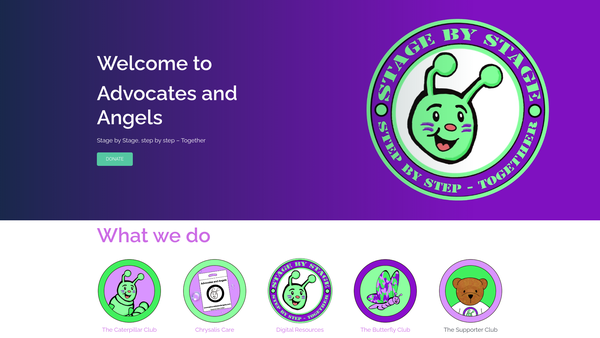 Screenshot of the Advocates And Angels website