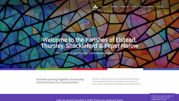 Screenshot of the The Parochial Church Council Of The Ecclesiastical Parish Of St James, Elstead website