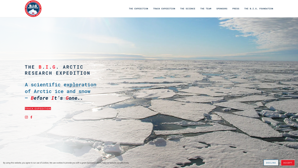 Screenshot of the The B.i.g. Foundation website