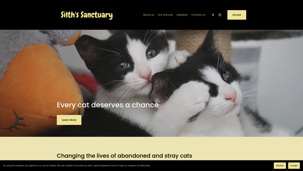 Screenshot of the Silth's Sanctuary website