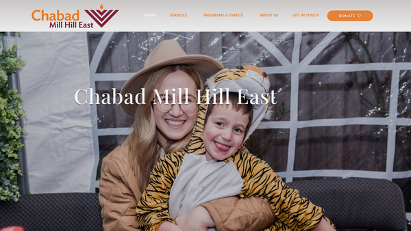 Screenshot of the Chabad Mill Hill East website